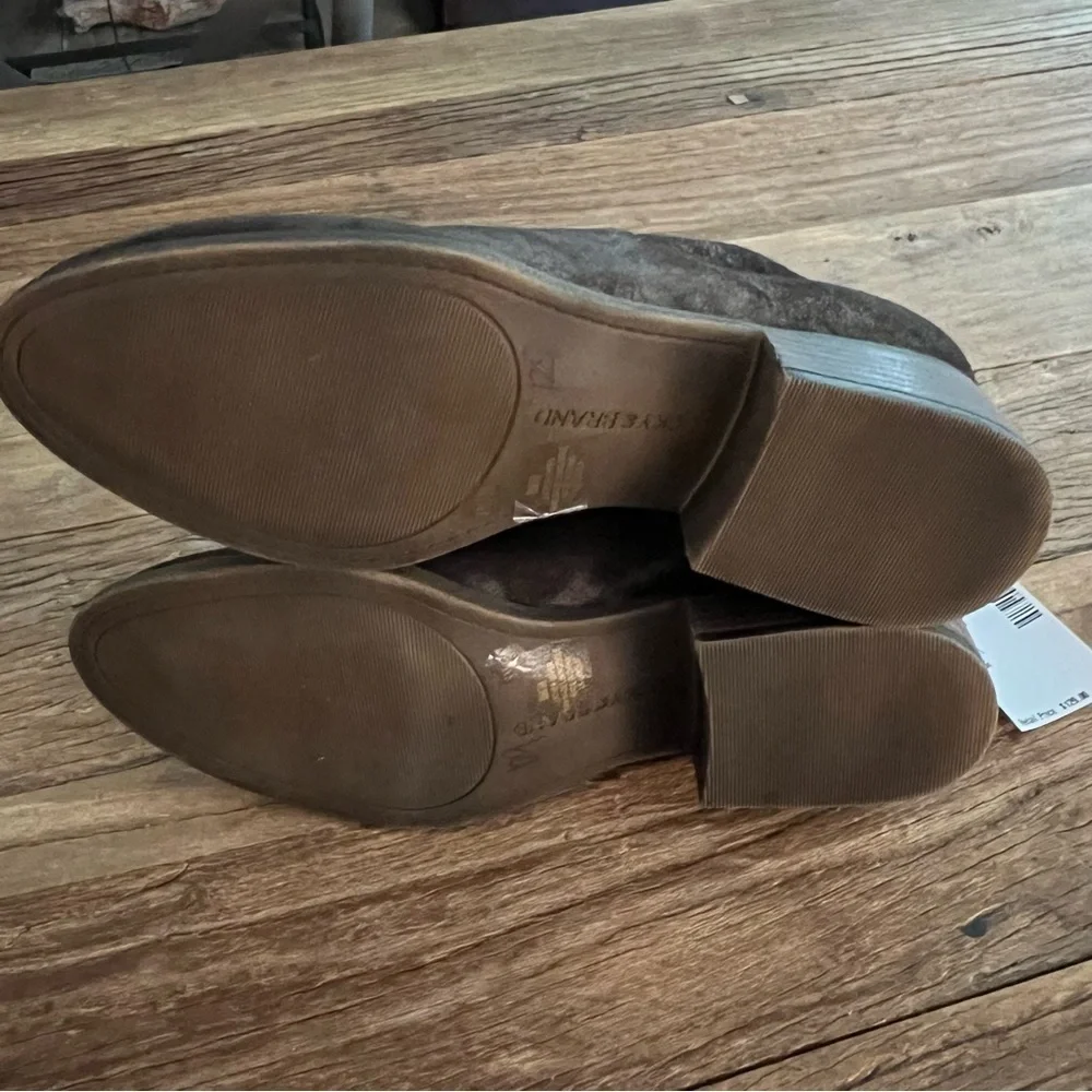 Lucky Brand Lahela Suede Booties Brown Metallic Size 6.5‎